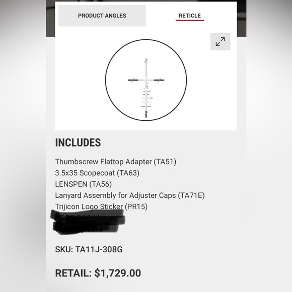 💀 TrijiconACOG 3.5x35 Scope w Green Reticle Christensen Arms Cerakote - Picture 2 of 16